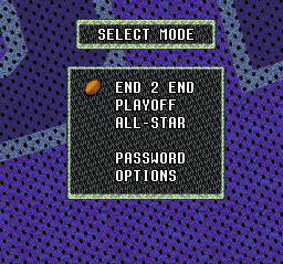 Sterling Sharpe: End 2 End (SNES) screenshot: Main menu