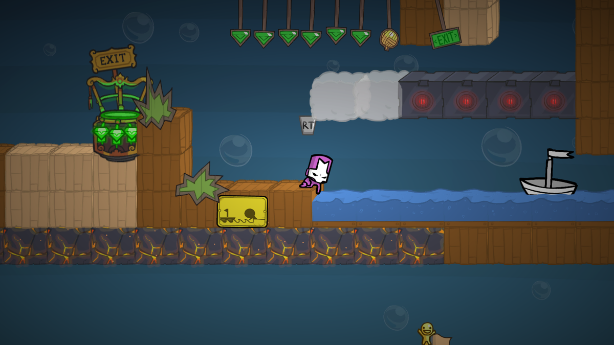 BattleBlock Theater (Windows) screenshot: You can bring the vessel closer to you