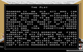 Grandad and The Quest for The Holey Vest (Atari ST) screenshot: The story so far