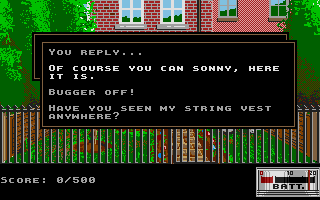 Grandad and The Quest for The Holey Vest (Atari ST) screenshot: Conversation