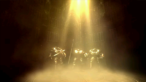 Warhammer 40,000: Squad Command (PSP) screenshot: The Grey Knights group photo (FMV)