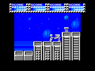 Quartet (Amstrad CPC) screenshot: First of the enemies