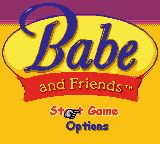 Babe and Friends (Game Boy Color) screenshot: Title screen / Main menu.