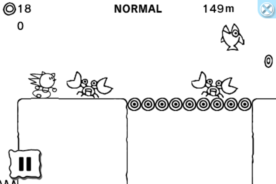 Sonic 20th Anniversary (iPhone) screenshot: Various enemies appearing