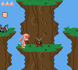 Quest for the Shaven Yak starring Ren Hoëk & Stimpy (Game Gear) screenshot: Believe it or not, that TV will restore your health!