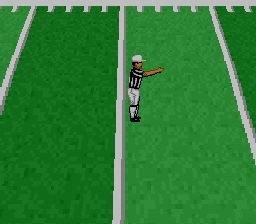 NFL Football (SNES) screenshot: Referee signals a first down