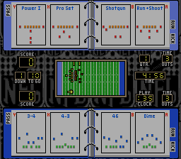 NFL Football (SNES) screenshot: Types of plays