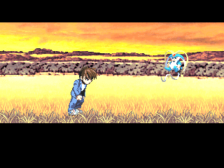Himiko-den: Renge (PlayStation) screenshot: Some of the scenes use somewhat super-deformed graphics...