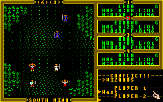 Exodus: Ultima III (Amiga) screenshot: Battling some thieves