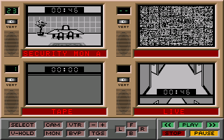 Hacker II: The Doomsday Papers (Amiga) screenshot: Setting up my cameras