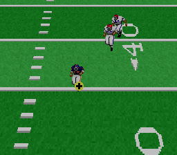 NFL Football (SNES) screenshot: Caught a wide open pass