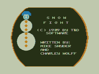 Snow Fight (TRS-80 CoCo) screenshot: Title Screen