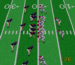 NFL Football (SNES) screenshot: On defense