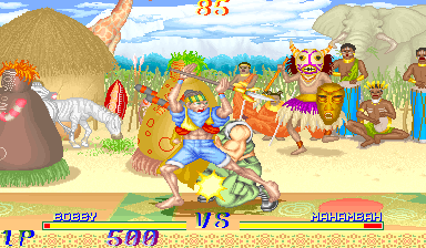 Martial Champion (Arcade) screenshot: Low kick.