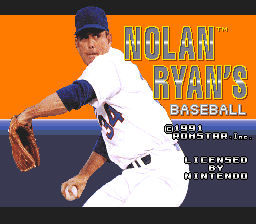 Nolan Ryan's Baseball (SNES) screenshot: Title screen