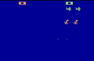 Combat (Atari 2600) screenshot: Level 19: 2 vs. 2 dogfight