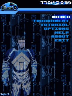 Tron 2.0 3D (J2ME) screenshot: Main menu
