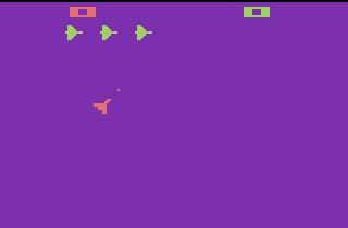 Combat (Atari 2600) screenshot: Level 26: 1 vs. 3 jetplanes