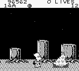 Bart Simpson's Escape from Camp Deadly (Game Boy) screenshot: The warmth of the fire.