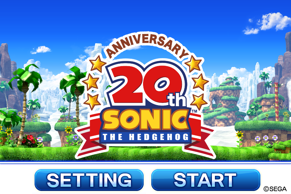 Sonic 20th Anniversary (iPhone) screenshot: Main menu