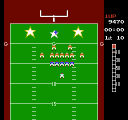 10-Yard Fight (NES) screenshot: Lining up for the extra point kick