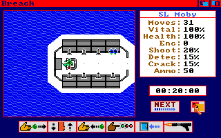Breach (Amiga) screenshot: Starting the Island scenario