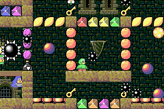 Qwak (Game Boy Advance) screenshot: If you wait too long in a level, it starts raining spikes.