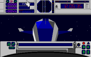 E.S.S. (Atari ST) screenshot: Looking at the shuttle as astronaut