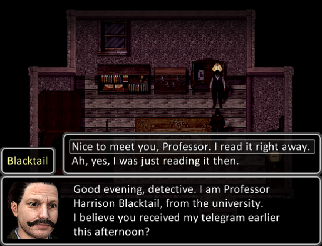 Mythos: The Beginning - Director's Cut (Windows) screenshot: Meeting professor Blacktail.