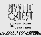 Final Fantasy Adventure (Game Boy) screenshot: Title screen (European version)