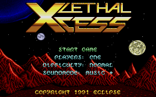 Lethal Xcess: Wings of Death II (Atari ST) screenshot: Main menu