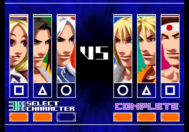 The King of Fighters 2003 (PlayStation 2) screenshot: Setting the battle order.