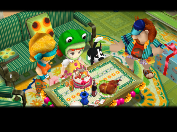 Chibi-Robo! Plug into Adventure! (GameCube) screenshot: Jenny is having a birthday party