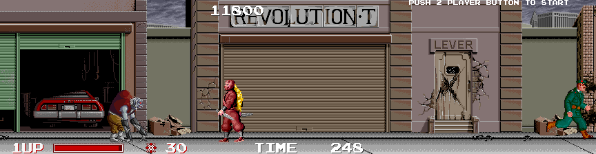 The Ninja Warriors (Arcade) screenshot: Robot monkey.
