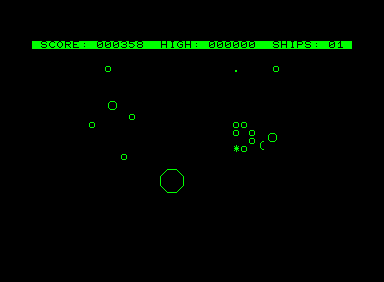 Mission 2001 (Commodore PET/CBM) screenshot: I got hit