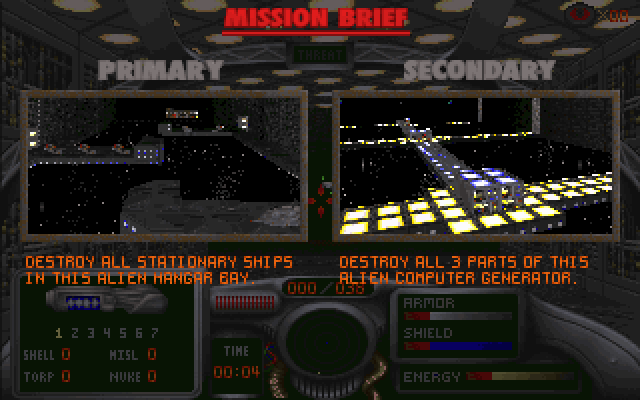 Radix: Beyond the Void (DOS) screenshot: Mission objectives