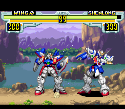 Shin Kidō Senki Gundam Wing: Endless Duel (SNES) screenshot: Wing vs Shen-Long