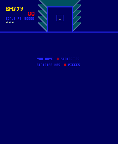 Sinistar (Arcade) screenshot: Let's Go.