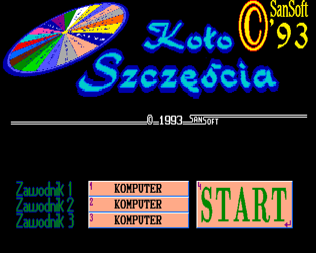 Koło Szczęścia (Amiga) screenshot: Main menu
