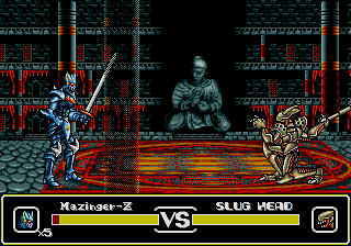 Mazin Saga: Mutant Fighter (Genesis) screenshot: Second boss fight, part two