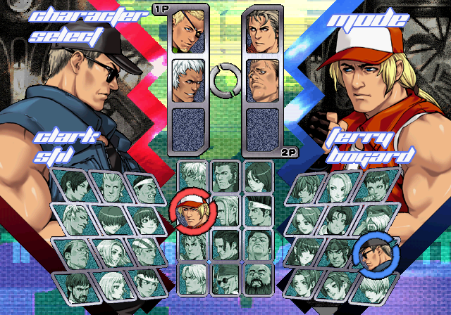 The King of Fighters: Neowave (PlayStation 2) screenshot: Choosing the fighters.
