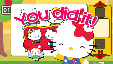Hello Kitty: Puzzle Party (PSP) screenshot: Yay! I did it!