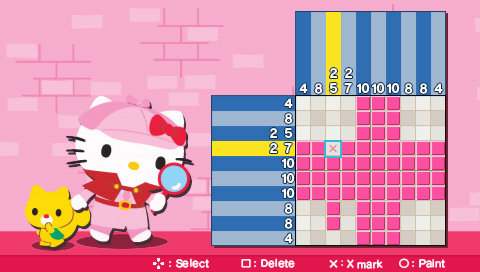 Hello Kitty: Puzzle Party (PSP) screenshot: Picture Perfect is a simple Picross clone.
