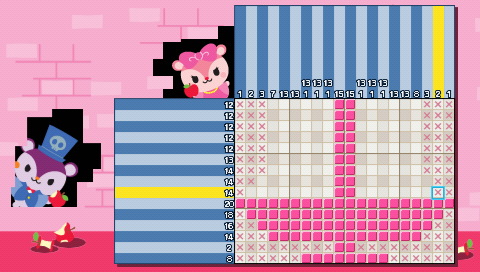 Hello Kitty: Puzzle Party (PSP) screenshot: Hard-level puzzle