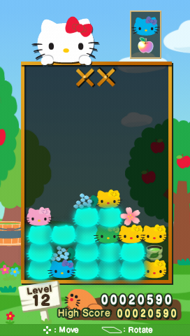 Hello Kitty: Puzzle Party (PSP) screenshot: Radioactive Kitty...?