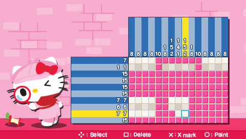 Hello Kitty: Puzzle Party (PSP) screenshot: Medium-level puzzle