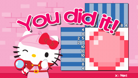 Hello Kitty: Puzzle Party (PSP) screenshot: Yay! I did it! Again!