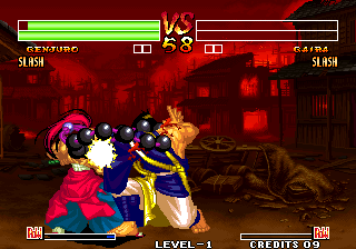 Samurai Shodown IV: Amakusa's Revenge (Arcade) screenshot: Balls attack