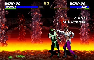Ultimate Mortal Kombat 3 (Arcade) screenshot: Right in face