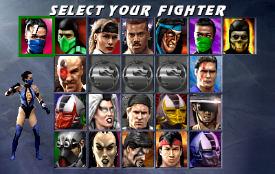 Ultimate Mortal Kombat 3 (Arcade) screenshot: Select player